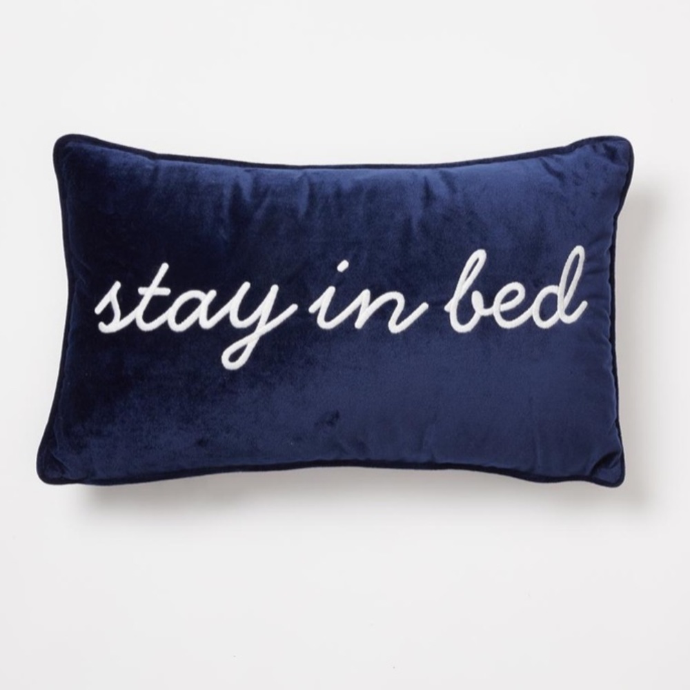 Dormify Stay in Bed Navy Velvet Pillow